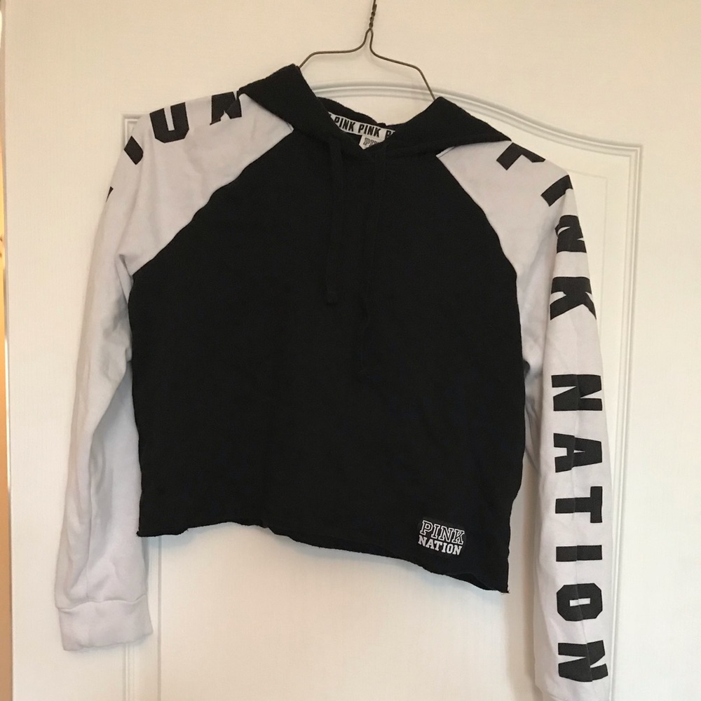 Pink crop hoodie